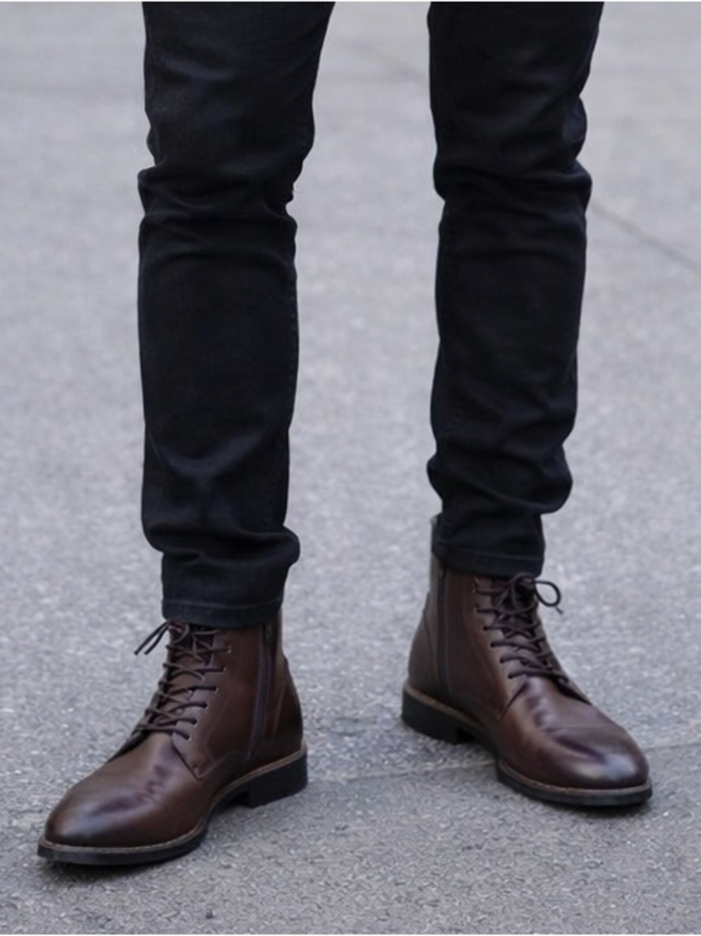 Vince Camuto Men's Ferko Lace Up Leather Boots Sherry/Black